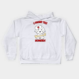 Funny white dog is a nurse Kids Hoodie